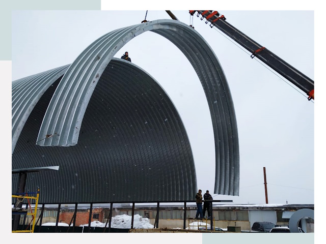 Полукруглые ангары в Моршанске